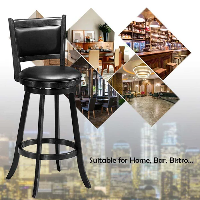 Eletriclife 2 Pieces 29 Inch Swivel Counter Stool Dining Chair