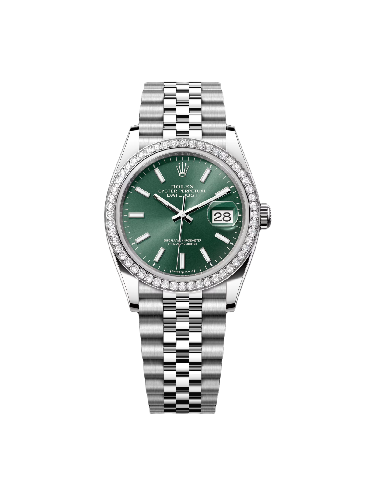 Rolex Datejust 36mm 126284 Green Dial Jubilee Bracelet
