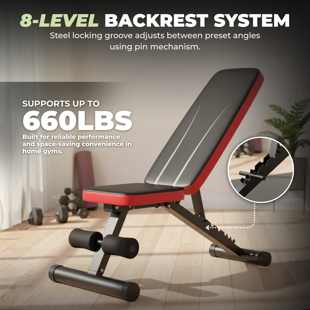Adjustable Foldable Weight Bench 660 lbs Capacity for Home Gym Adjustable Foldable Weight Bench 660 lbs Capacity for Home Gym