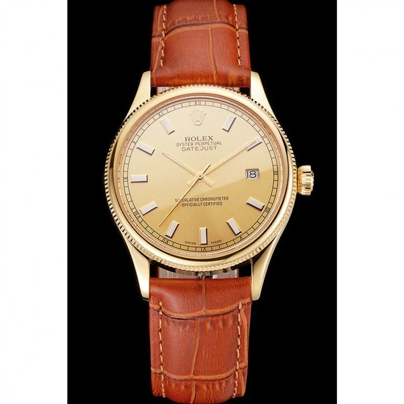 Superclone Rolex Datejust 38mm Gold Dial REP016818