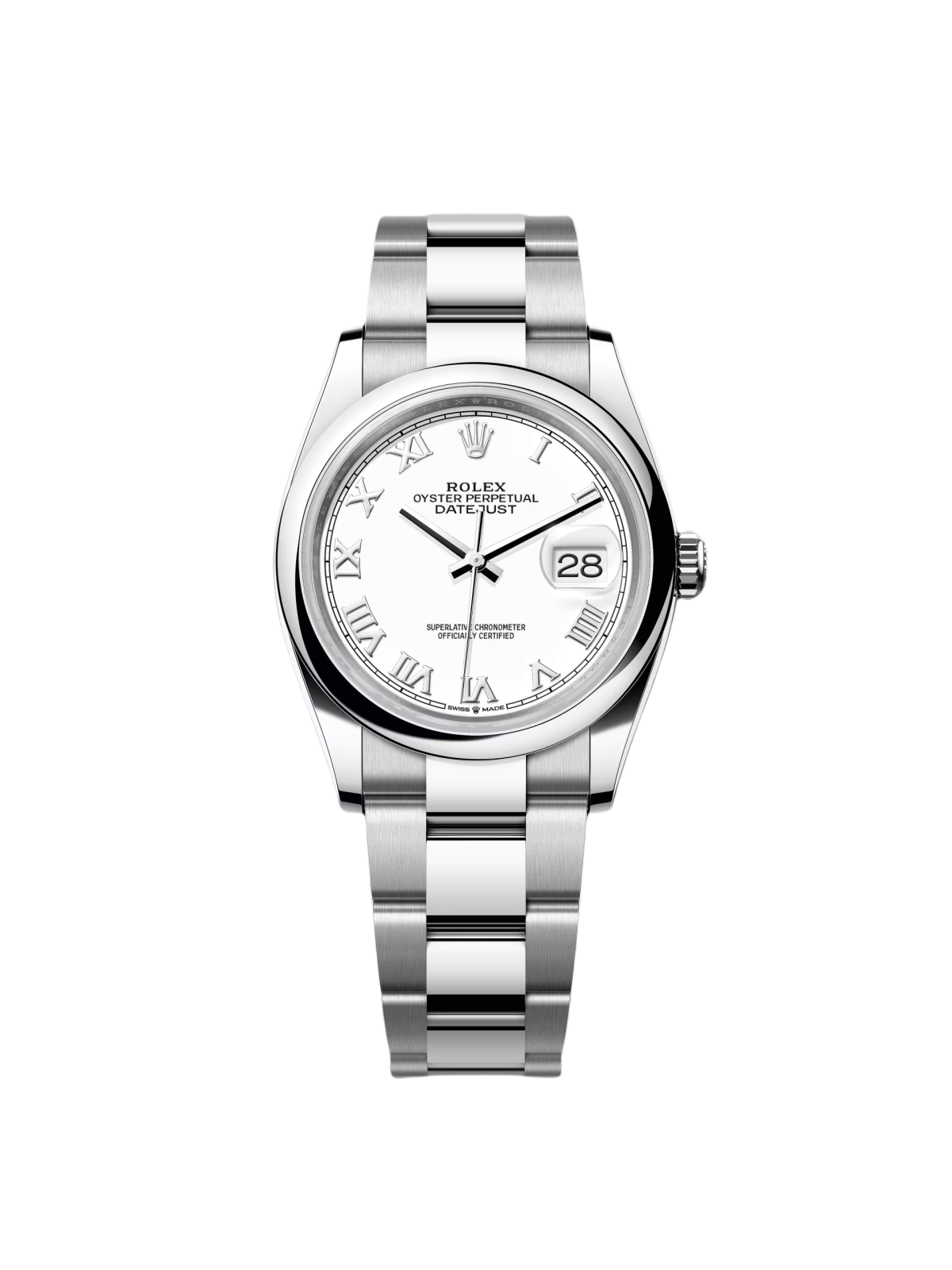 Rolex Datejust 36mm 126200 Stainless Steel White Roman Dial Oyster