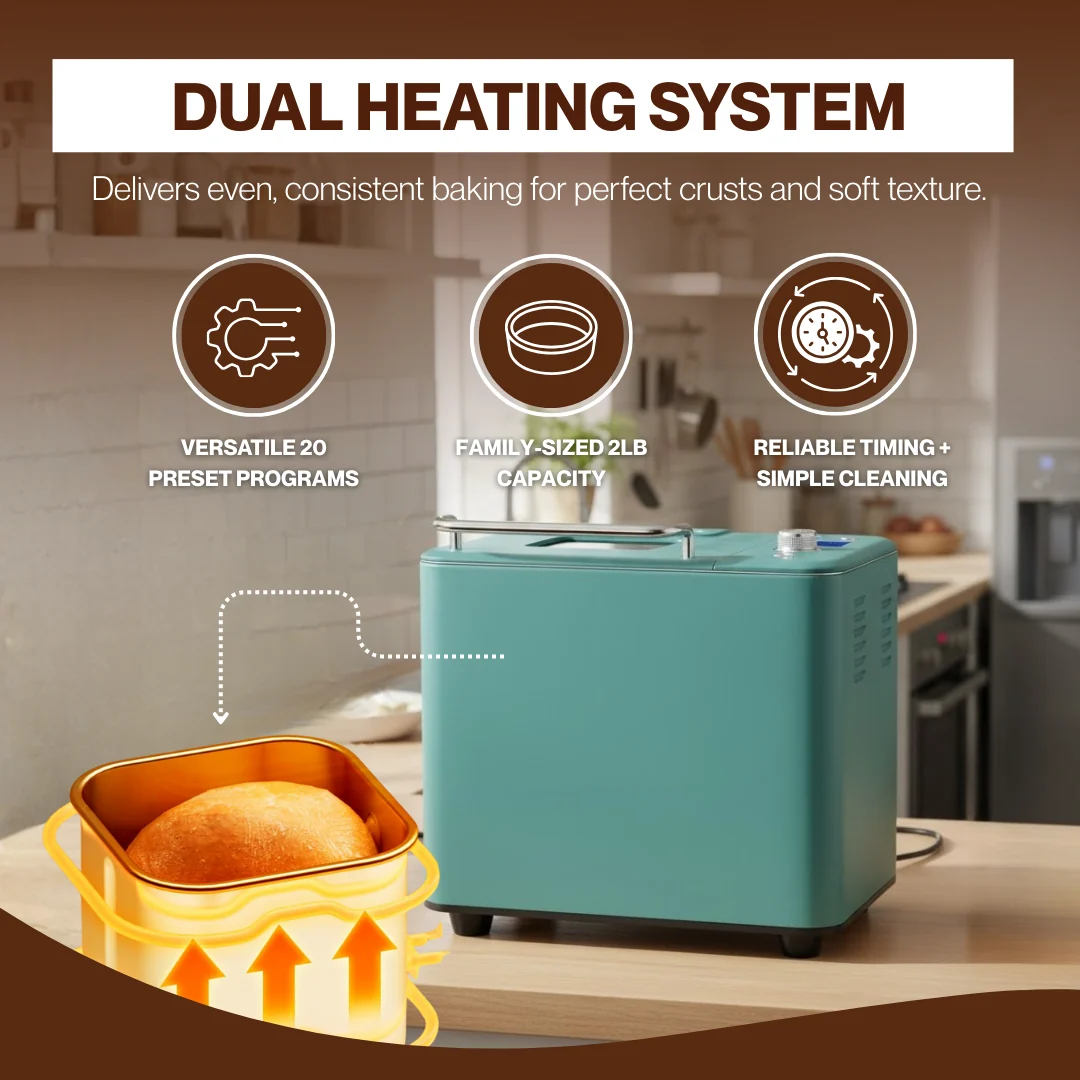 Automatic Bread Maker Machine with 20 Programs & 2 lbs Capacity Automatic Bread Maker Machine with 20 Programs & 2 lbs Capacity