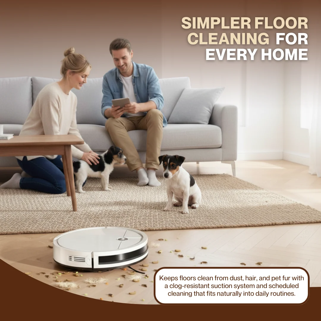 Smart Robot Vacuum Cleaner with Tangle-Free Suction and Auto-Charging