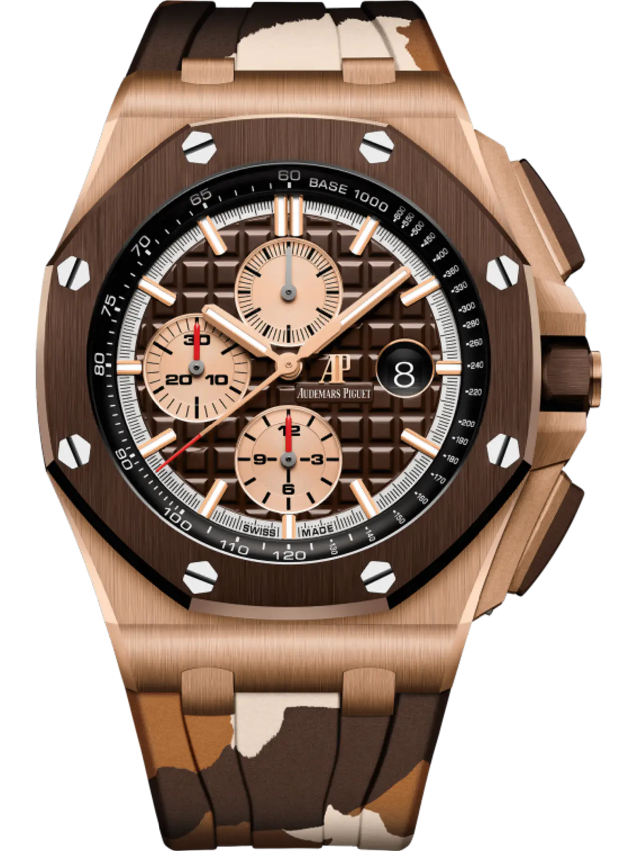 A&P OFFSHORE Pink Gold Brown Camouflage Dial CHRONOGRAPH 44mm