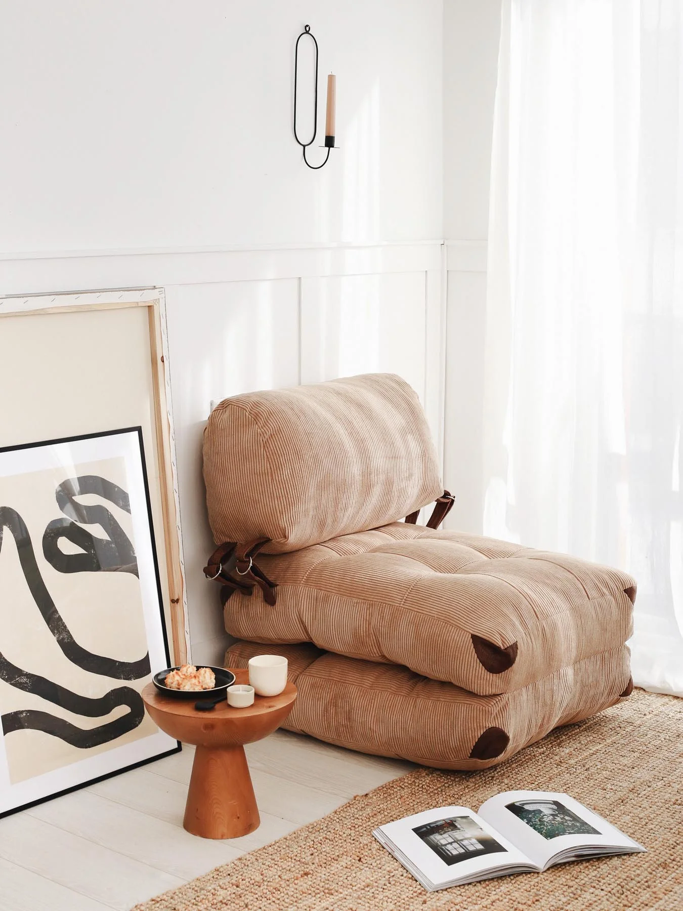 Fold Kadife Bettsofa - Kamel