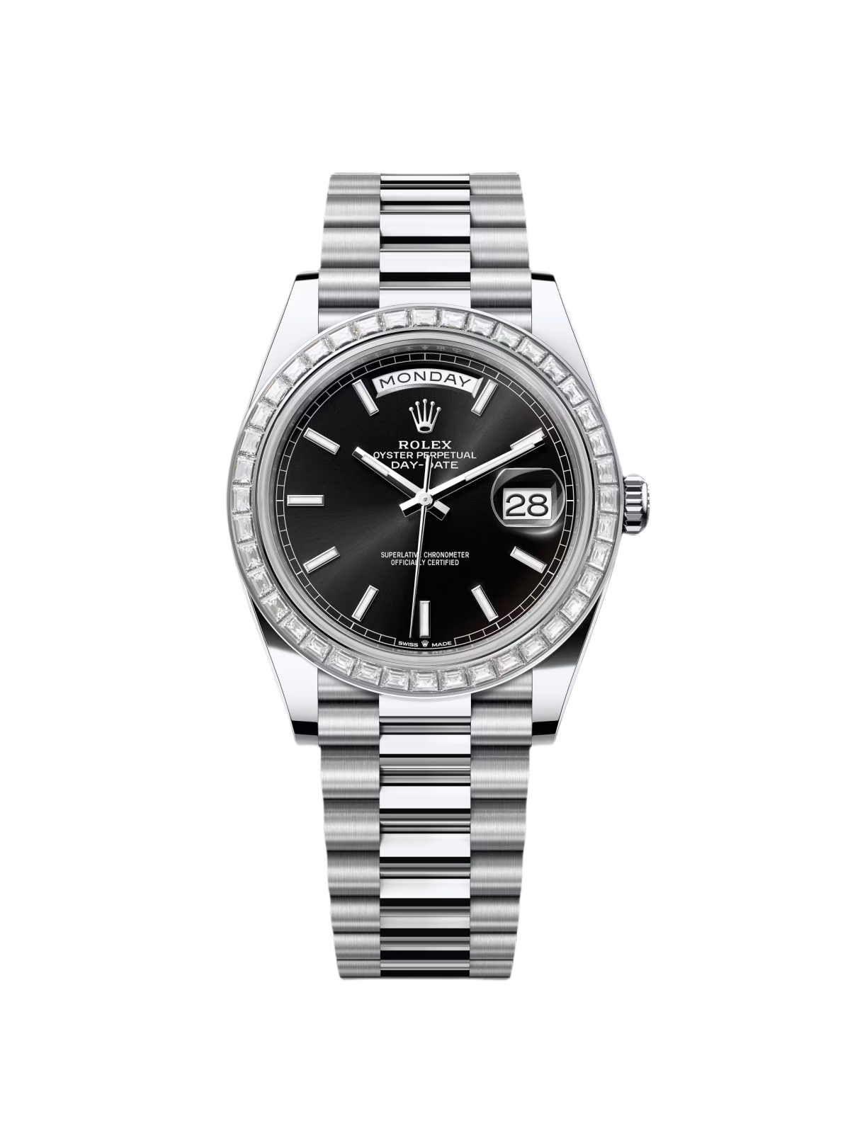 Rolex Day-Date 40mm 228396TBR-0024 Black Dial Diamond Bezel