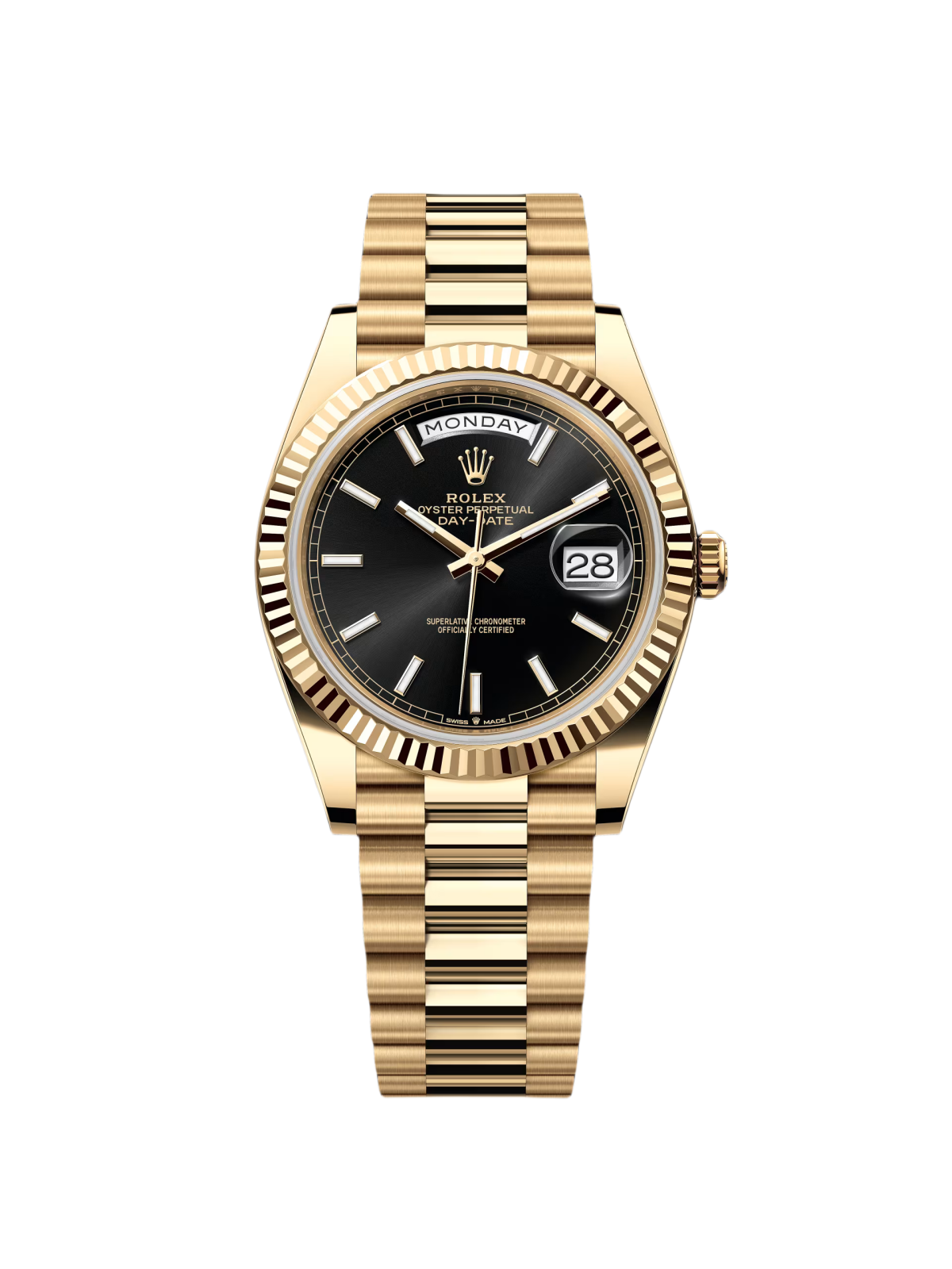 Rolex Day-Date "President" 40mm Yellow Gold Black Index Dial - 228238