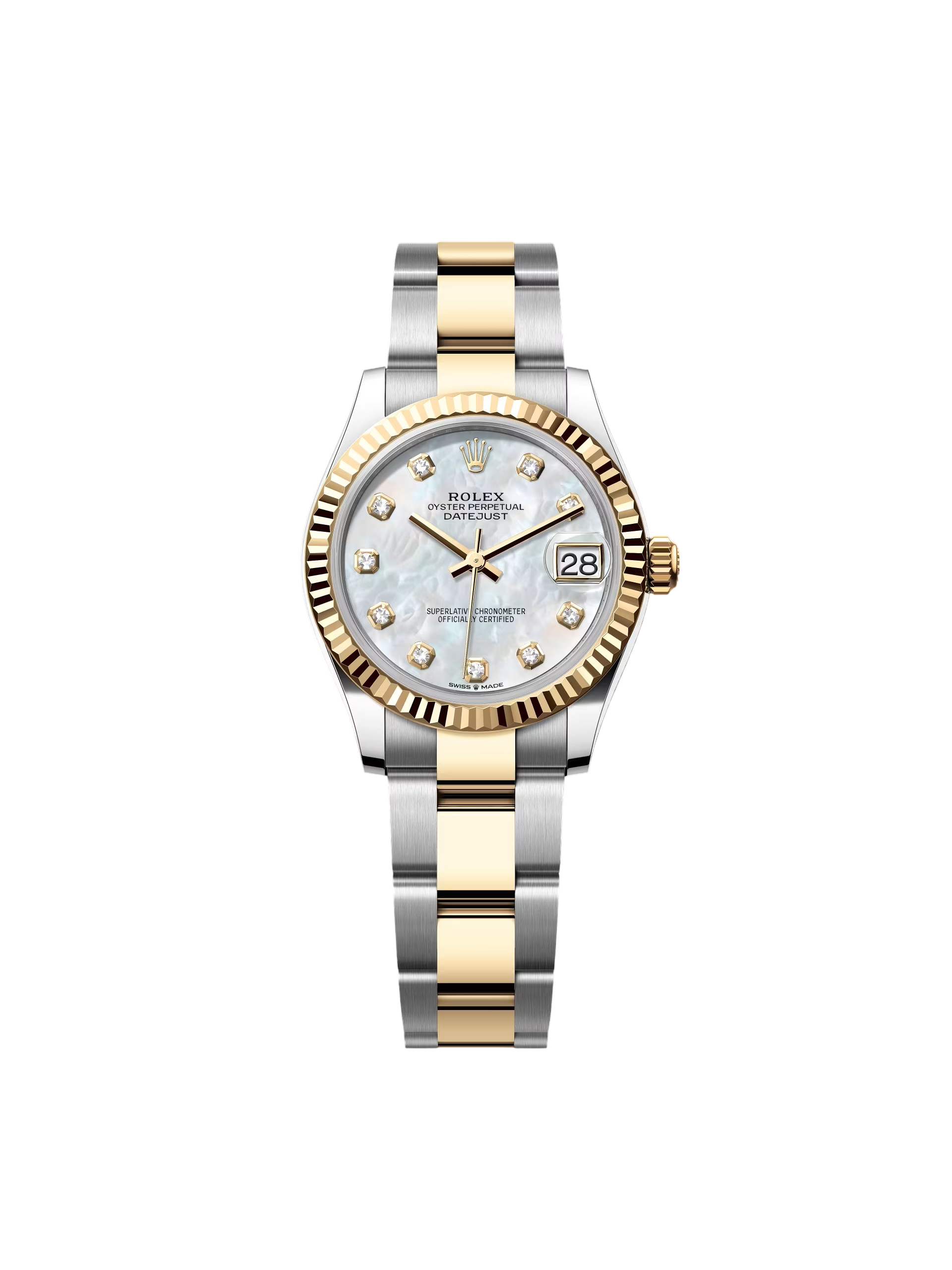 Rolex Datejust m278273-0027/0028 31mm White Mother-of-Pearl Dial Stainless Steel and Yellow Gold Oyster Watch