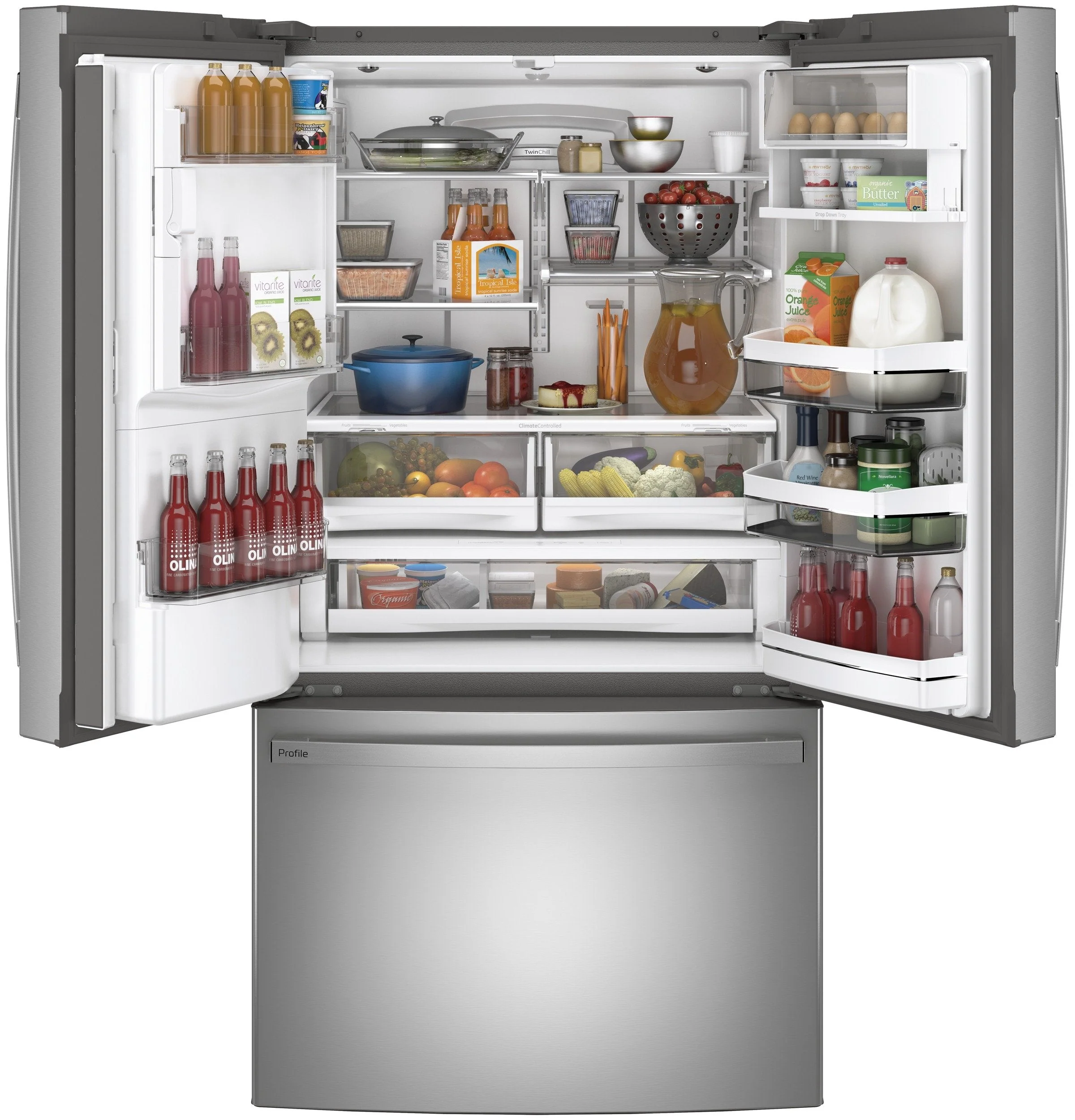 2025 GE ProfileTM Series ENERGY STAR® 27.7 Cu. Ft. Fingerprint Resistant French-Door Refrigerator with Hands-Free AutoFill