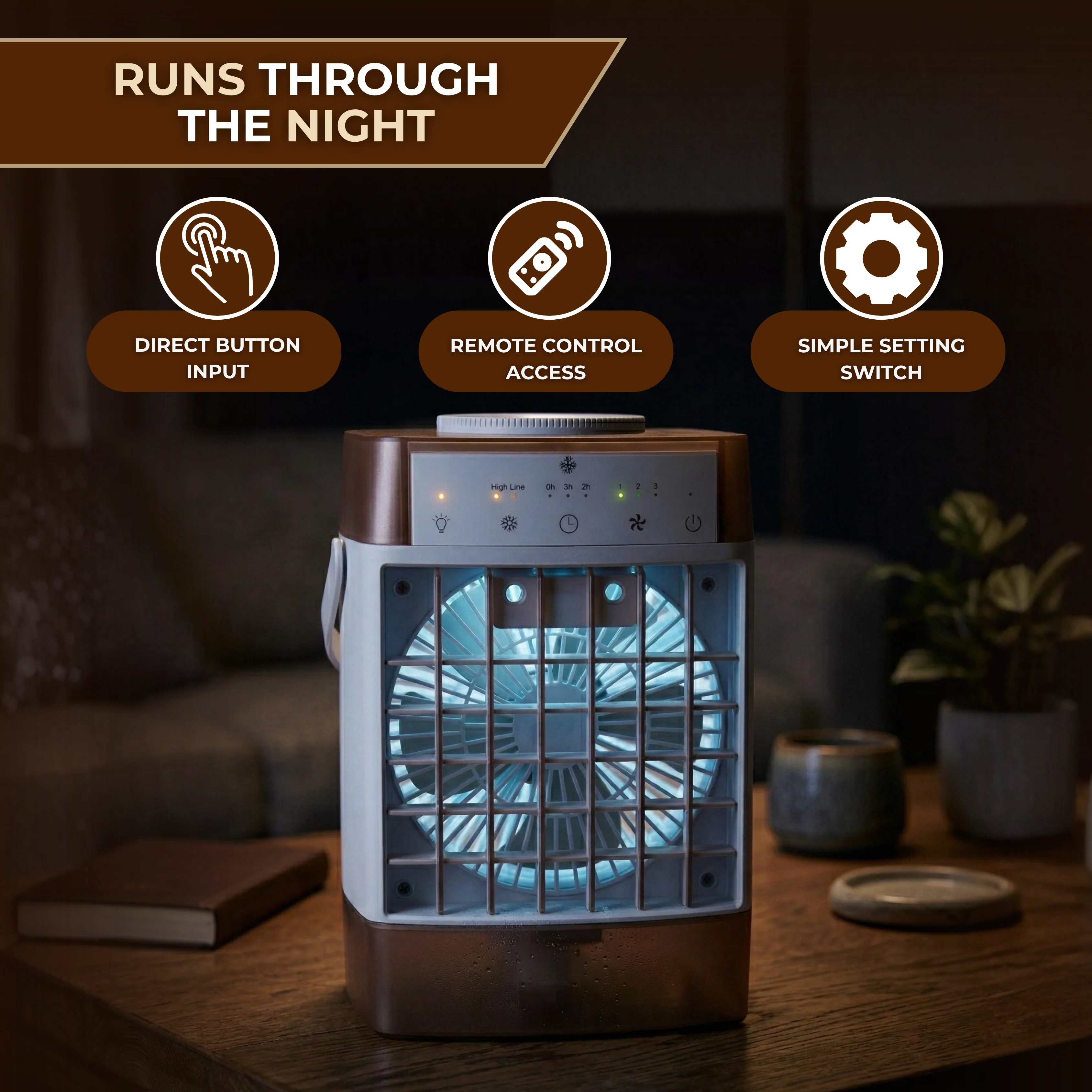 Portable Evaporative Air Cooler with Remote, Timer, 3 Speeds Portable Evaporative Air Cooler with Remote, Timer, 3 Speeds