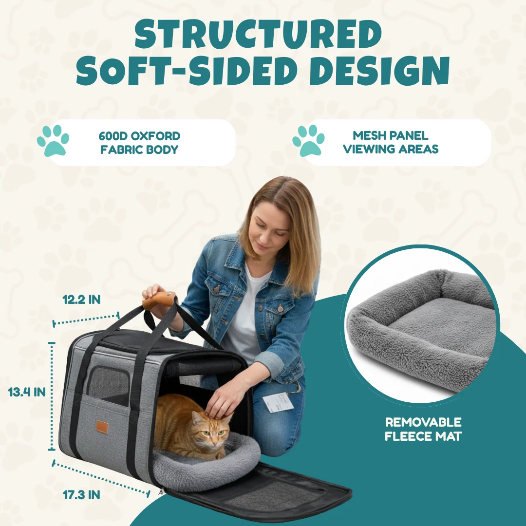 Large Cat and Small Dog Carrier Bag up to 18 lb with Mesh Panels Large Cat and Small Dog Carrier Bag up to 18 lb with Mesh Panels