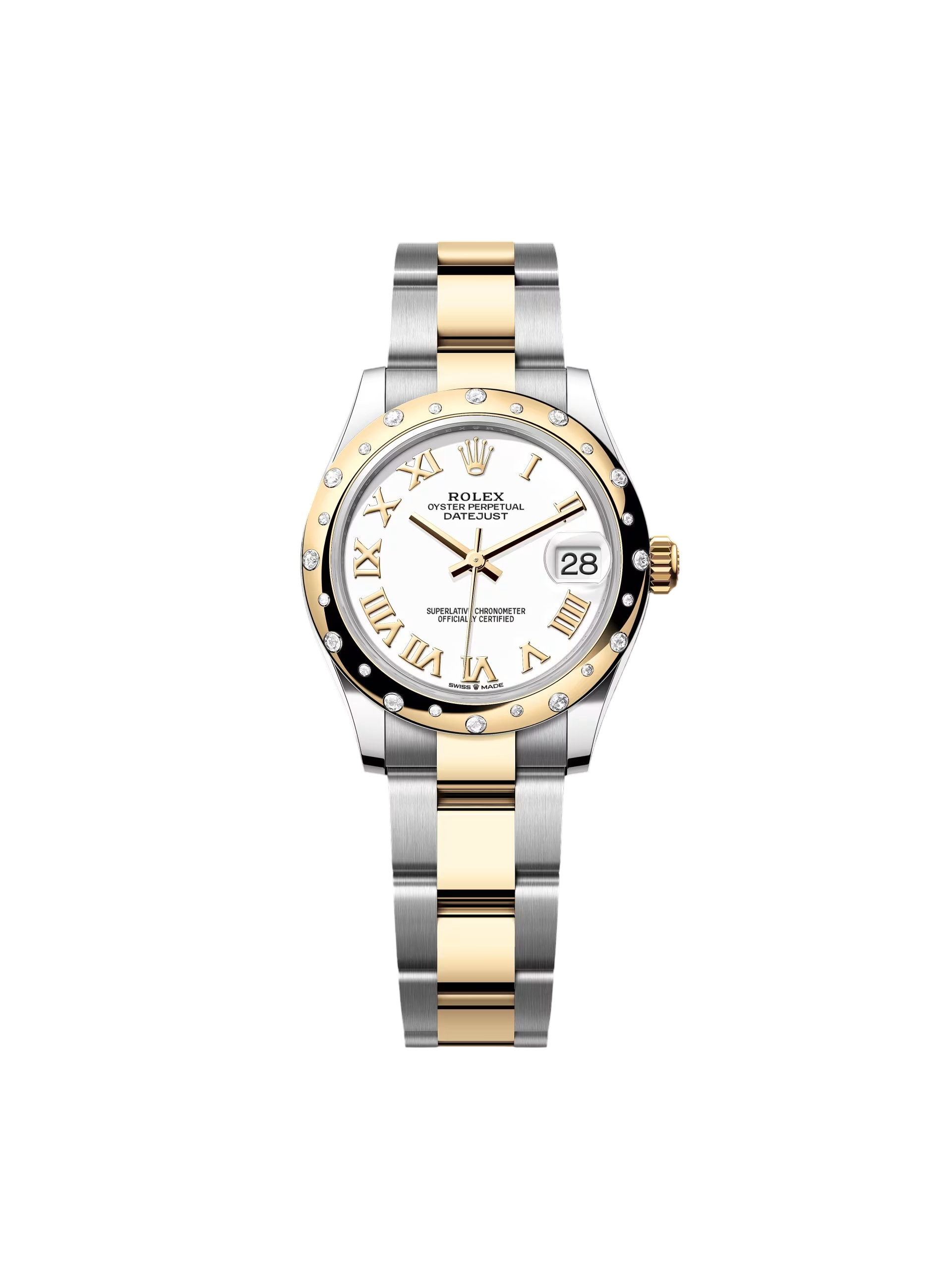 Rolex Datejust m278343-0001/0002 White Dial Yellow Rolesor Oyster Watch