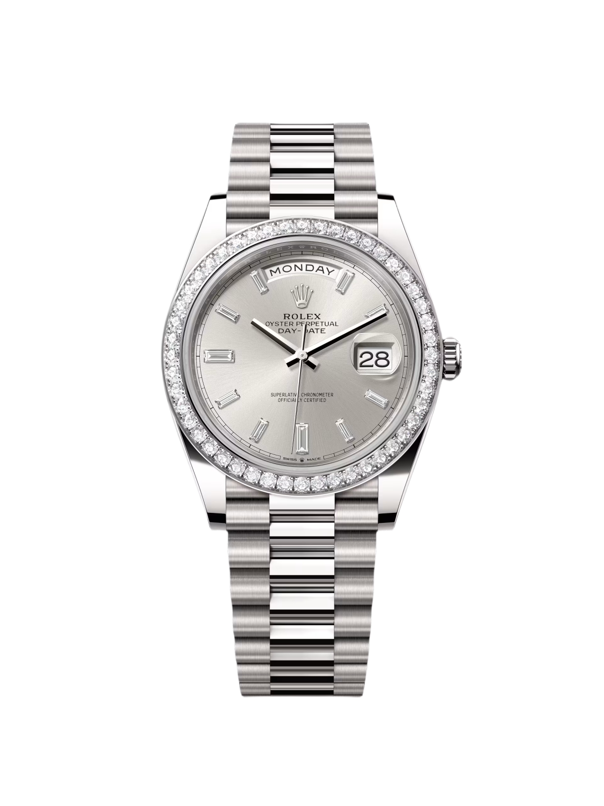 Rolex Day-Date 40mm 228349RBR-0001 Silver Dial President Bracelet