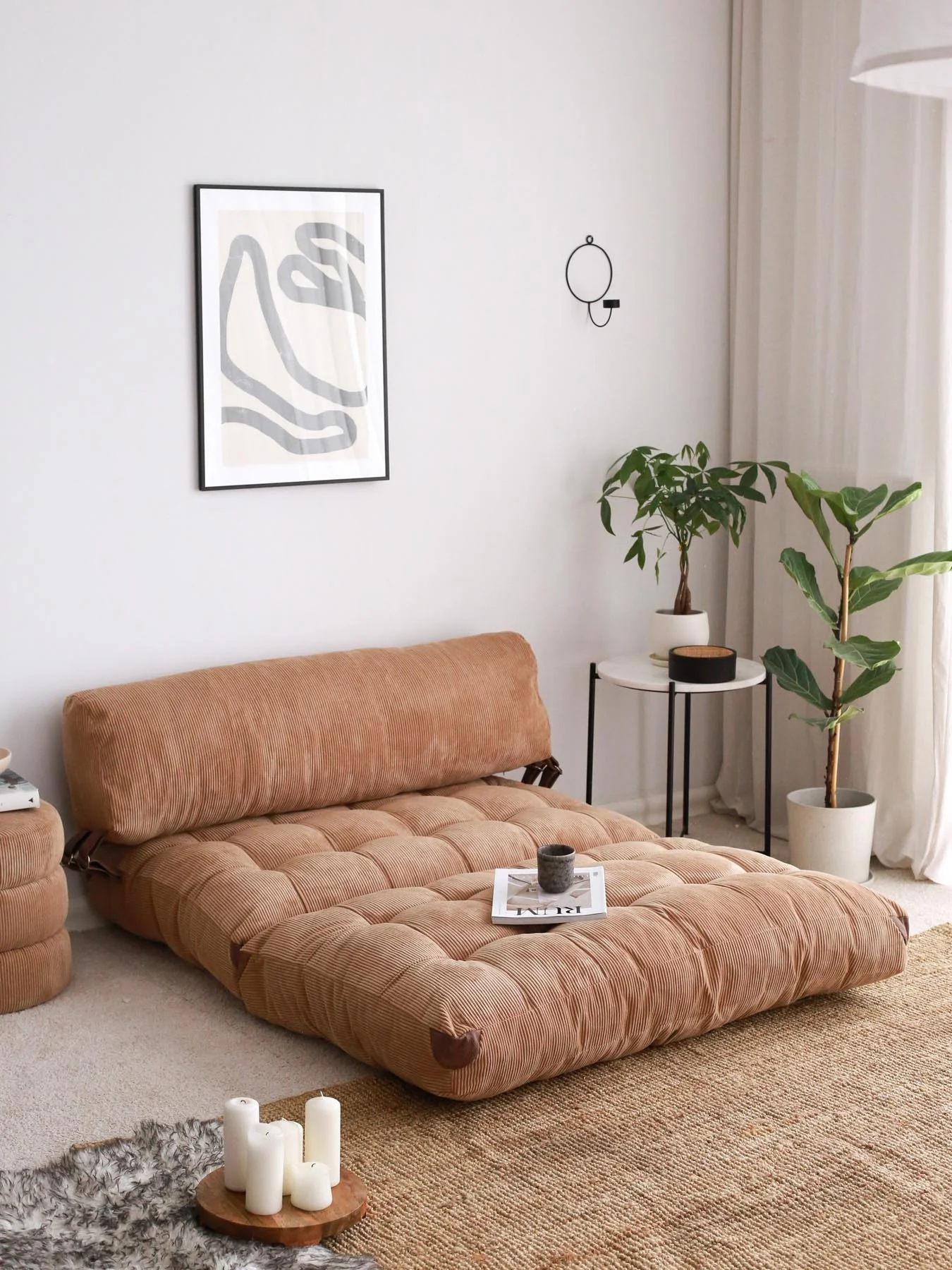 Fold Kadife 2 Bettsofa - Kamel