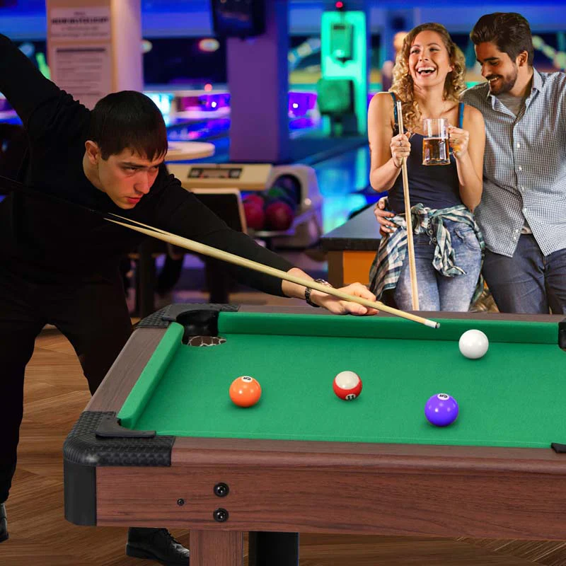 Eletriclife 48 Inch Pool Wooden Game Table with Full Set of Balls