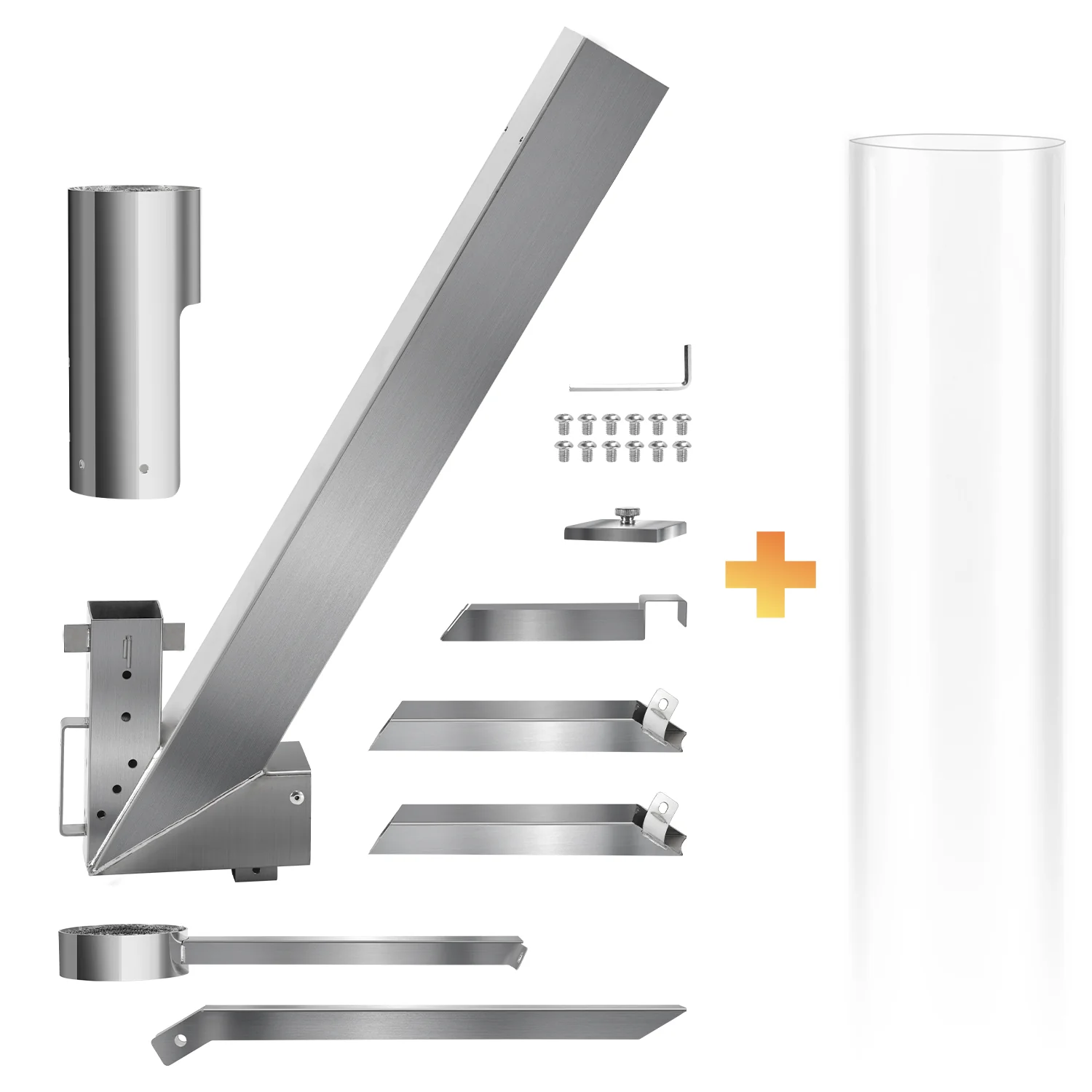 Sonnewelt Pelletfackel Feuerrohr Edelstahl mit Glasrhre