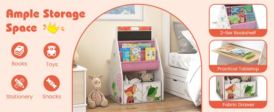 Eletriclife 3-in-1 Wooden Double Sided Kids Art Easel with Chair for Toddlers