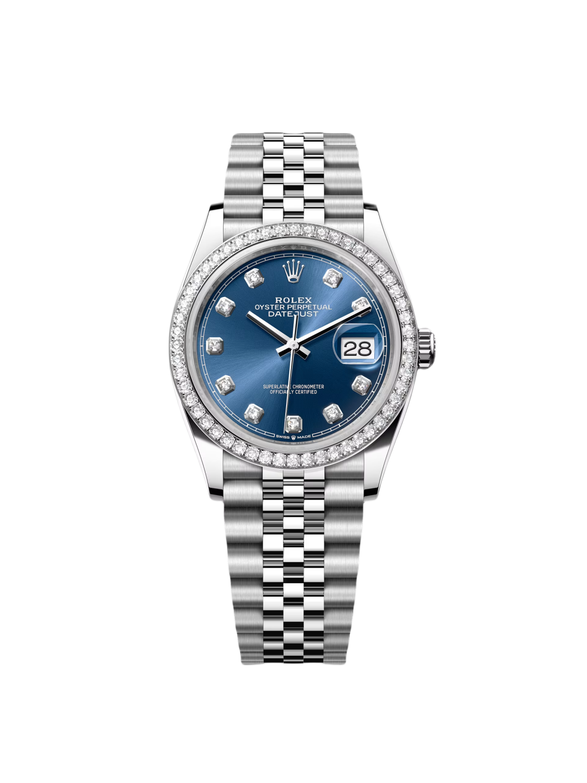 Rolex Datejust 36mm 126284 Bright Blue Dial Jubilee Bracelet