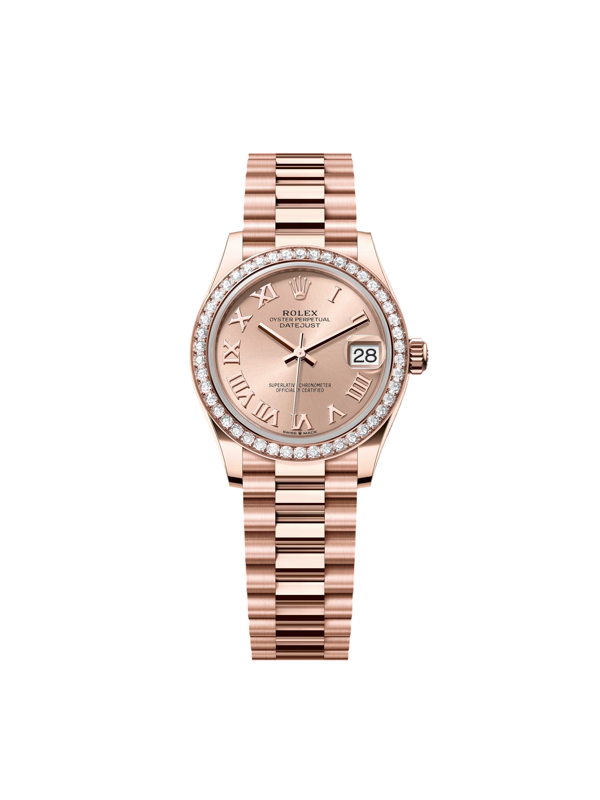 Rolex Datejust m278285RBR-0029 Rosé Roman Dial 31mm
