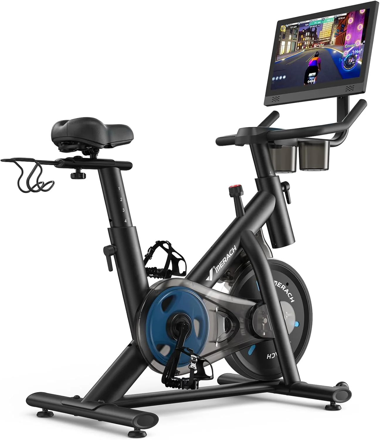 MERACH Exercise Bike, Brake Pad Stationary Bike with Exclusive App, Low Noise Indoor