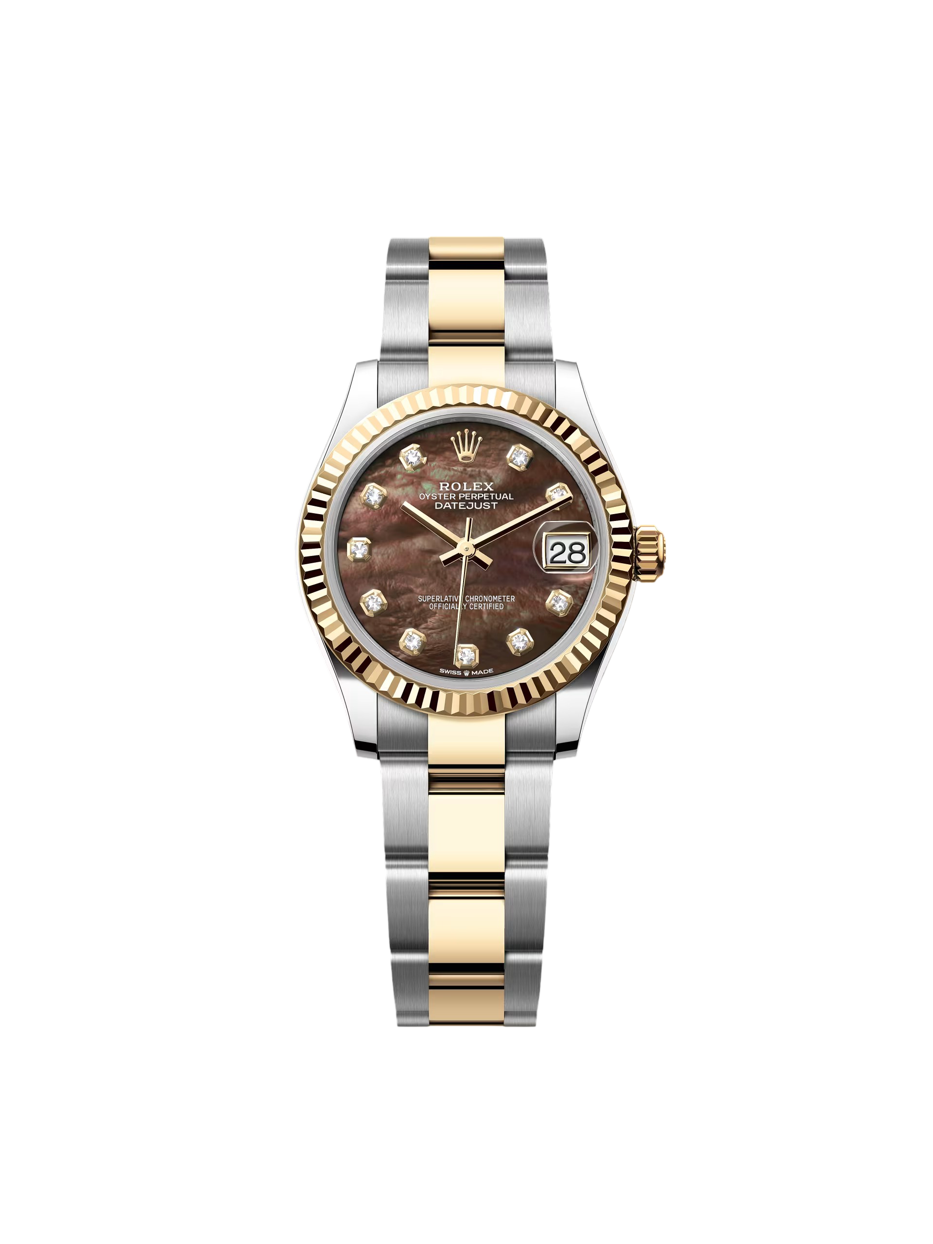 Rolex Datejust m278273-0023/0024 31mm Black Mother-of-Pearl Dial Stainless Steel and Yellow Gold Oyster Watch