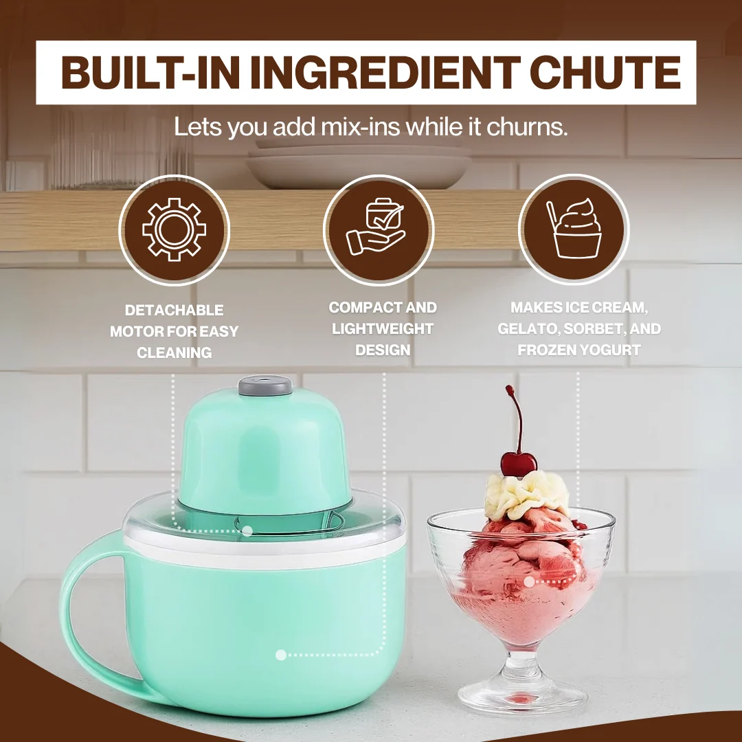 Single Serve Ice Cream Maker with Ingredient Chute and Freezable Mug Single Serve Ice Cream Maker with Ingredient Chute and Freezable Mug