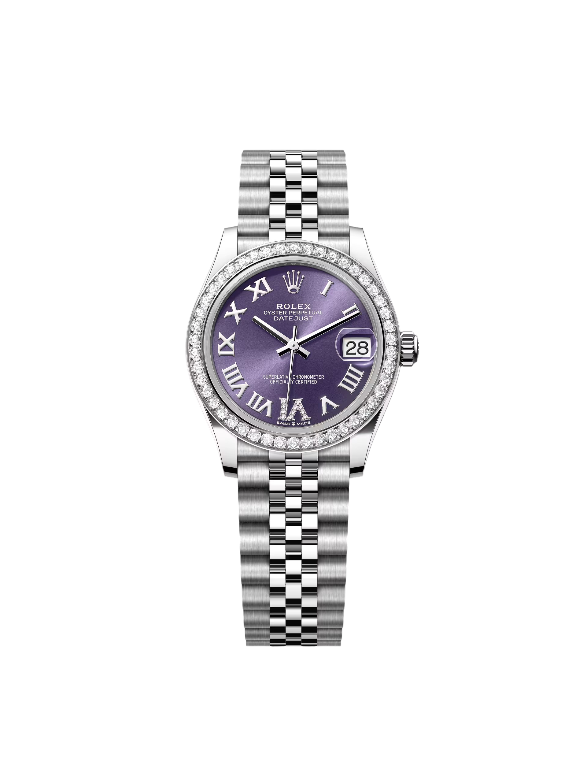 Rolex Datejust m278384RBR-0029/0030 Aubergine 31mm Dial Jubilee Watch