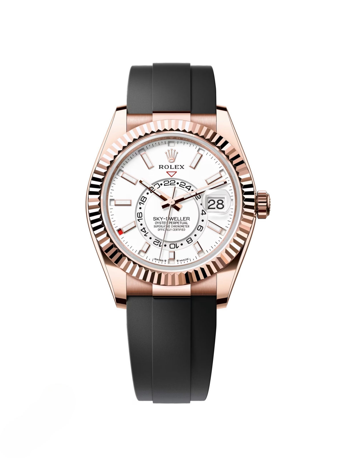 Rolex Sky-Dweller 42mm Rose Gold White Dial Oysterflex - 336235