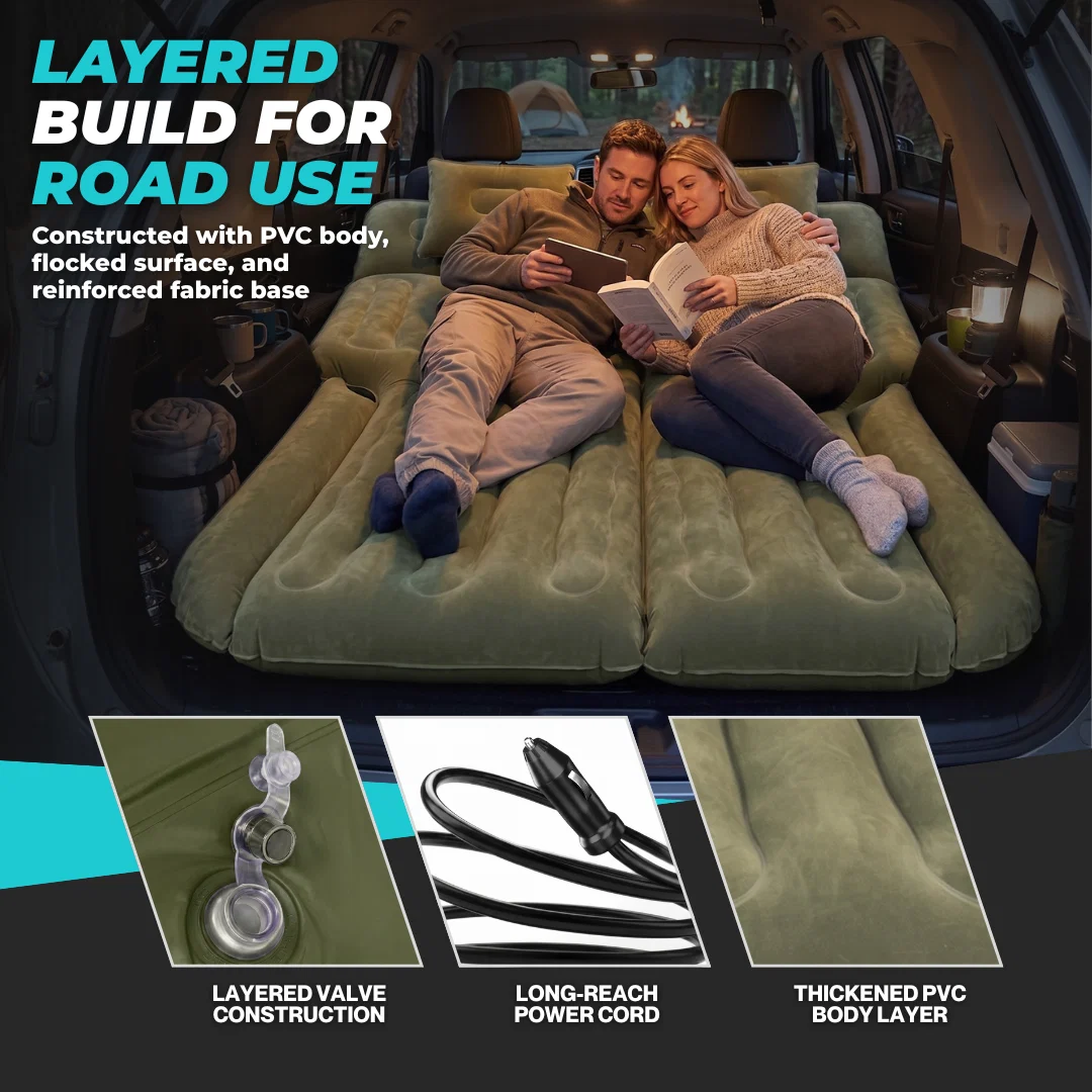 SUV Inflatable Car Bed Mattress with 12V Air Pump, 600 lb Load Rating SUV Inflatable Car Bed Mattress with 12V Air Pump, 600 lb Load Rating