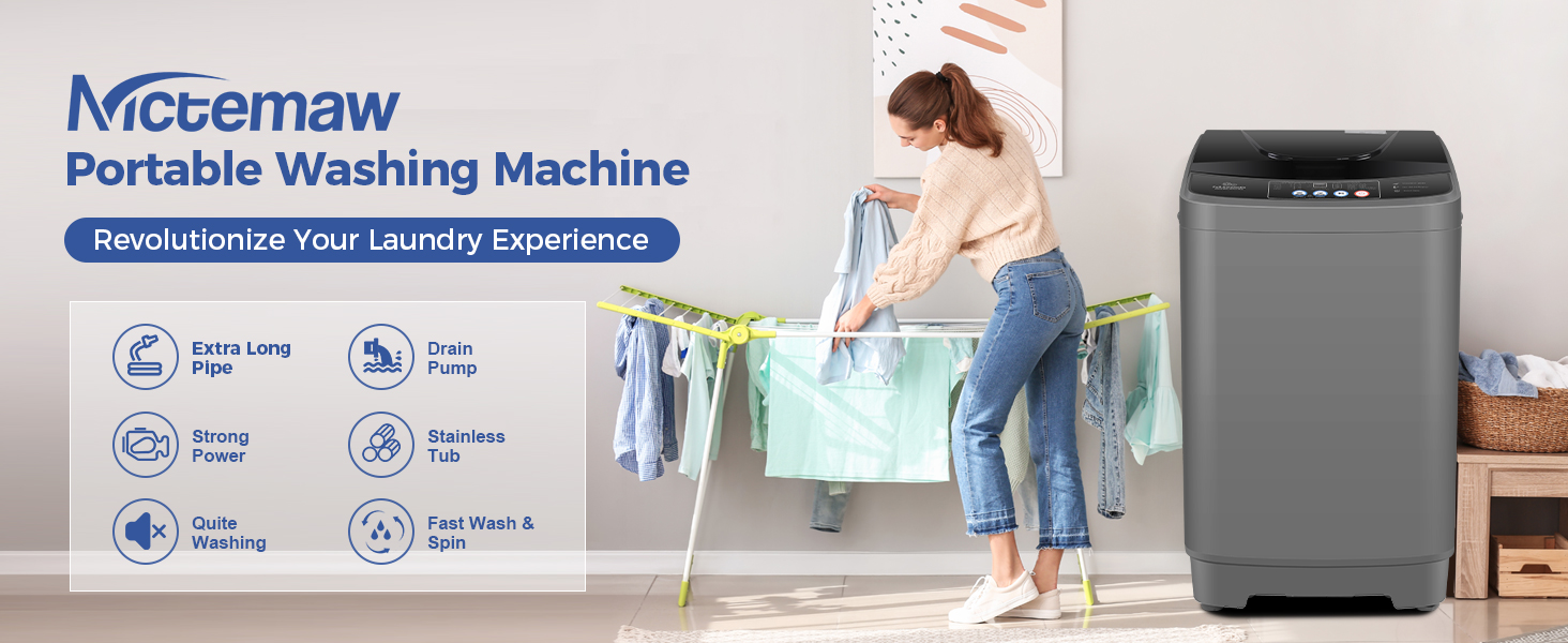 Full-Automatic Portable Washer with Drain Pump