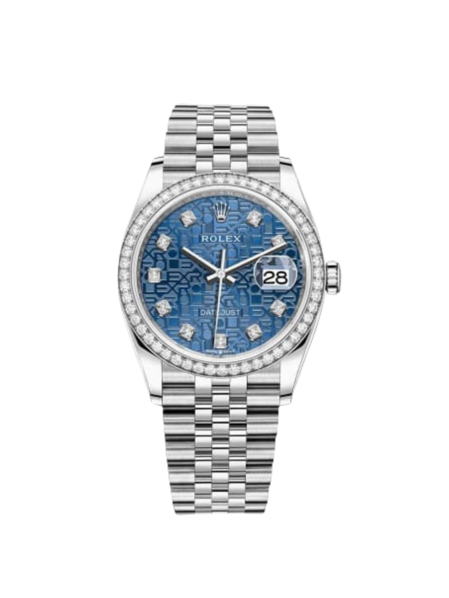 Rolex Datejust 36mm 126284 Blue Jubilee Diamond Dial & Diamond Bezel, Stainless Steel Oyster Bracelet Watch