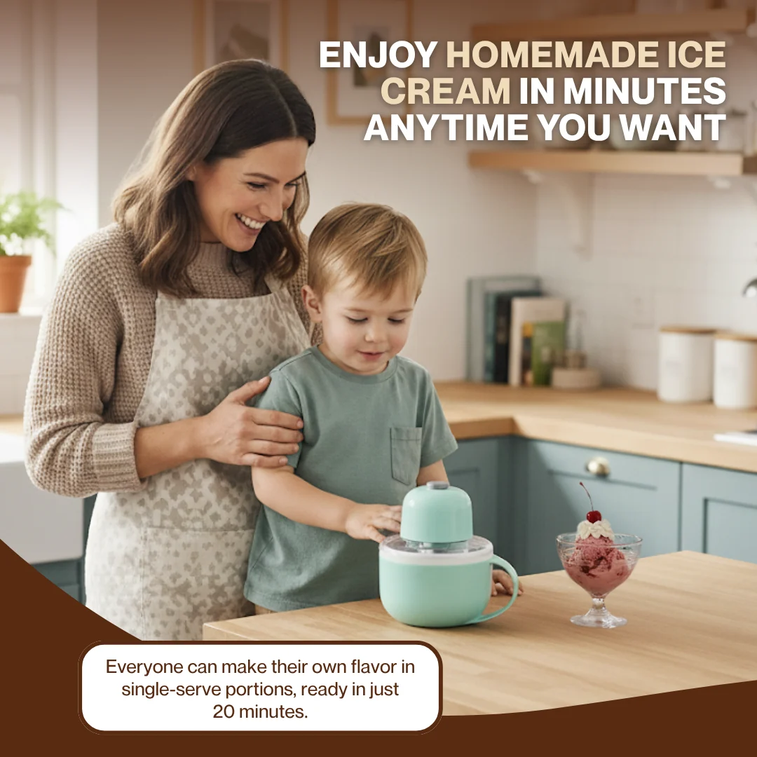 Single Serve Ice Cream Maker with Ingredient Chute and Freezable Mug Single Serve Ice Cream Maker with Ingredient Chute and Freezable Mug