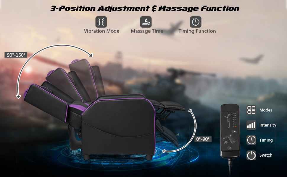 Goplus Massage Gaming Recliner Chair