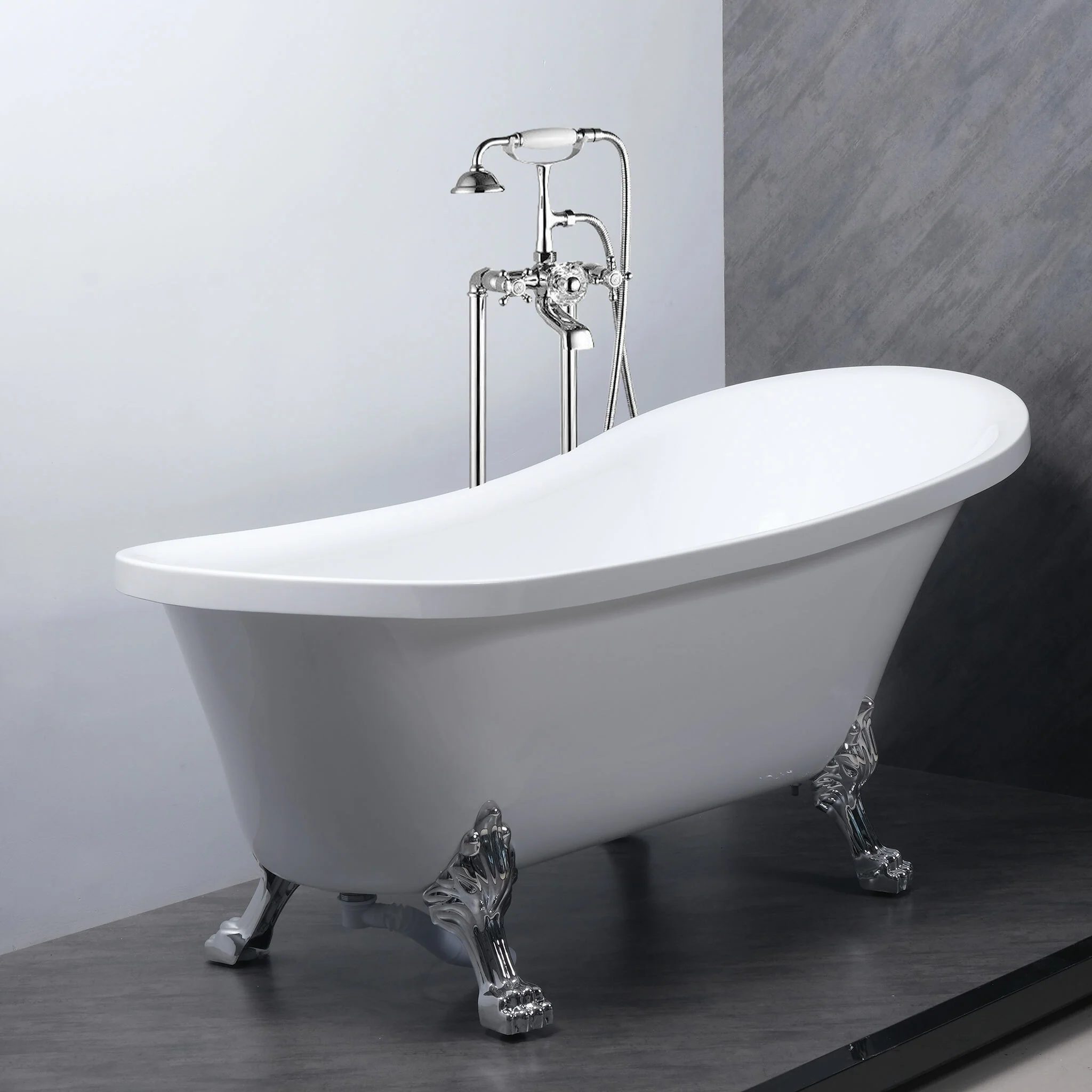 Lykke Badewanne mit Füen Nordic Deluxe 1700x750x730mm, Wei