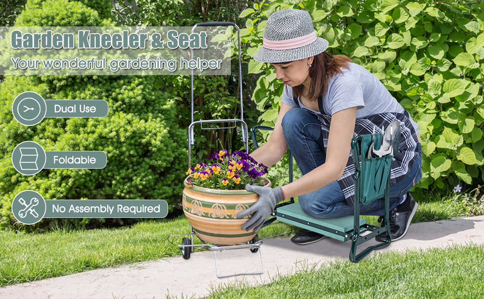Garden Kneeler Seat Foldable Outdoor Gardening Stool Bench