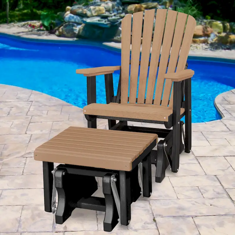 American Furniture Classics Fan Back Glider and Ottoman Glider, Made in the USA