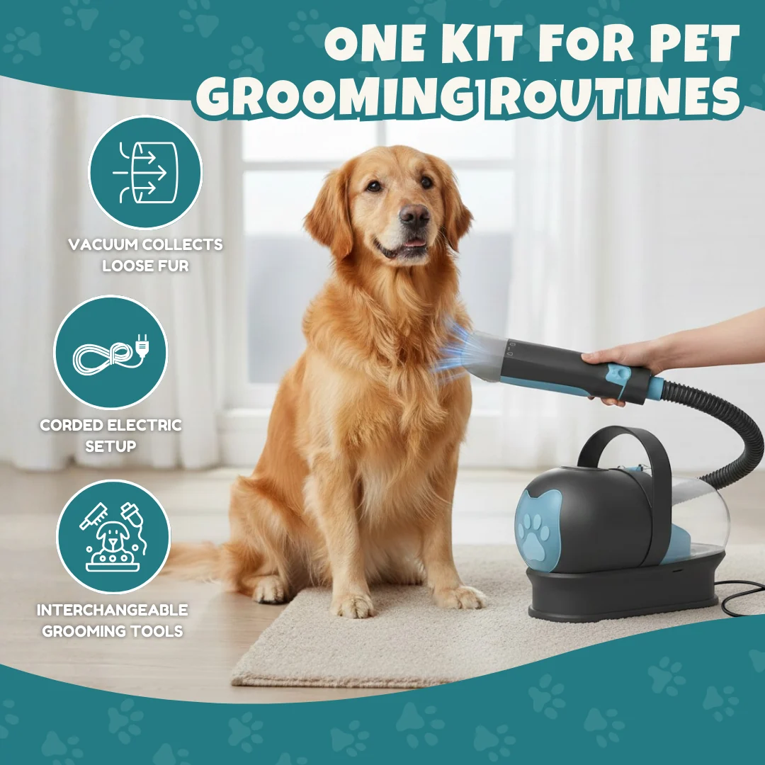 Pet Grooming Vacuum Kit with Clippers, Nail Grinder and Hair Tools Pet Grooming Vacuum Kit with Clippers, Nail Grinder and Hair Tools