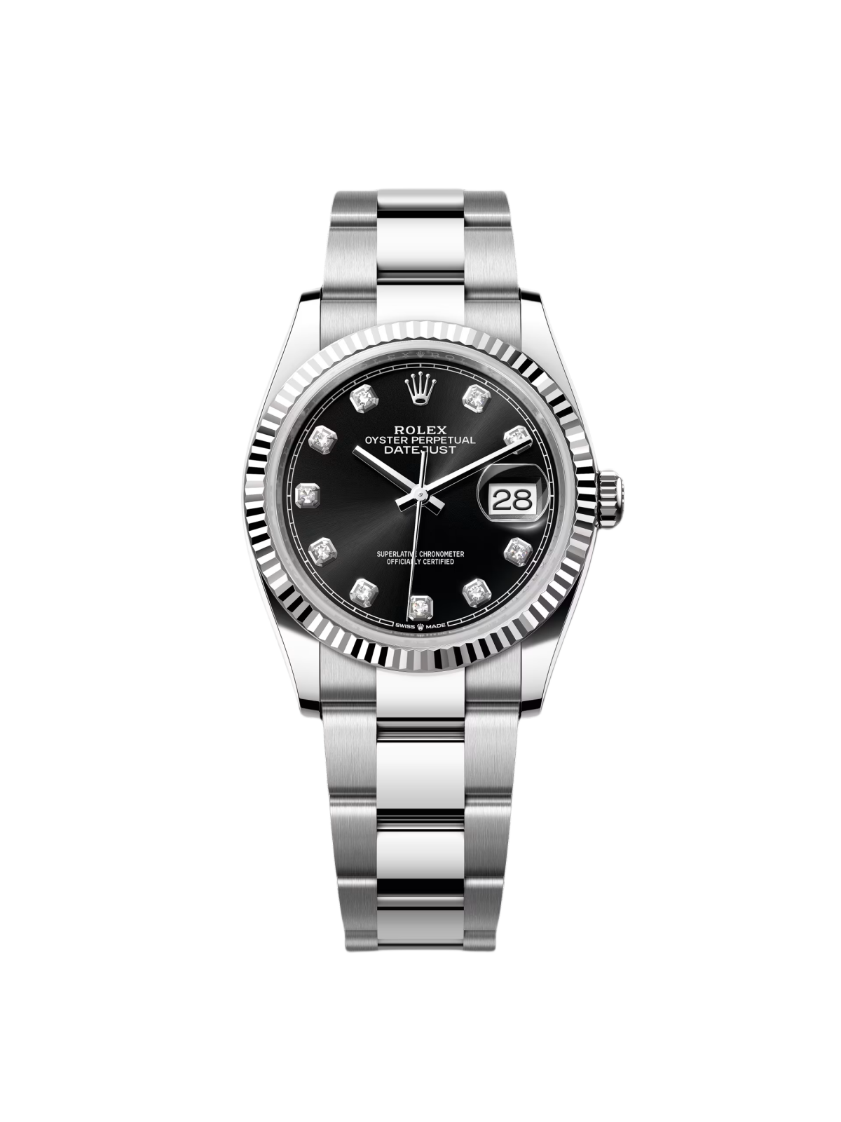 Rolex Datejust 36mm 126234 Black Diamond Dial Stainless Steel Oyster Mens Watch