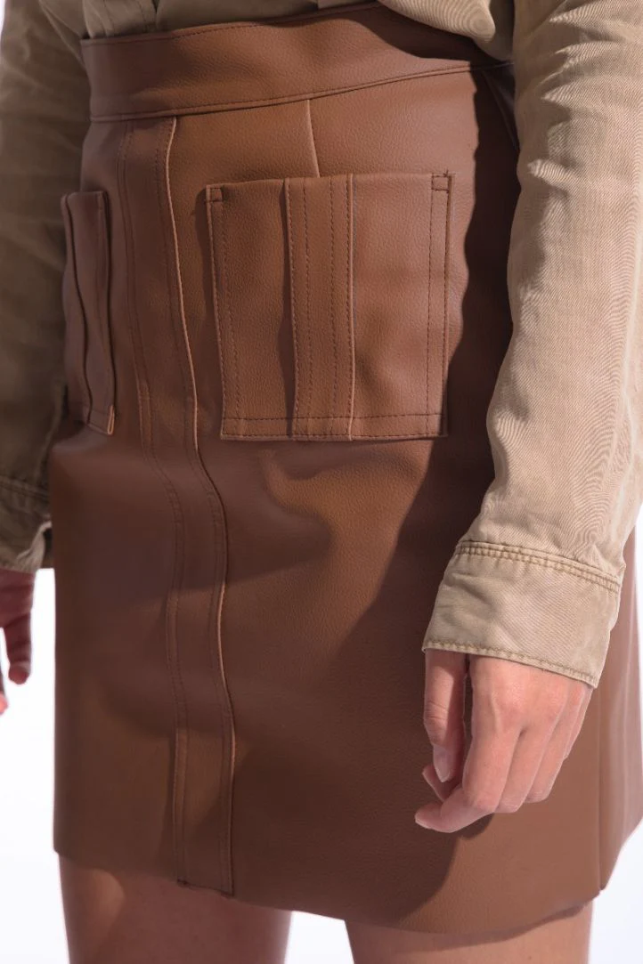 Brown Pocket Skirt