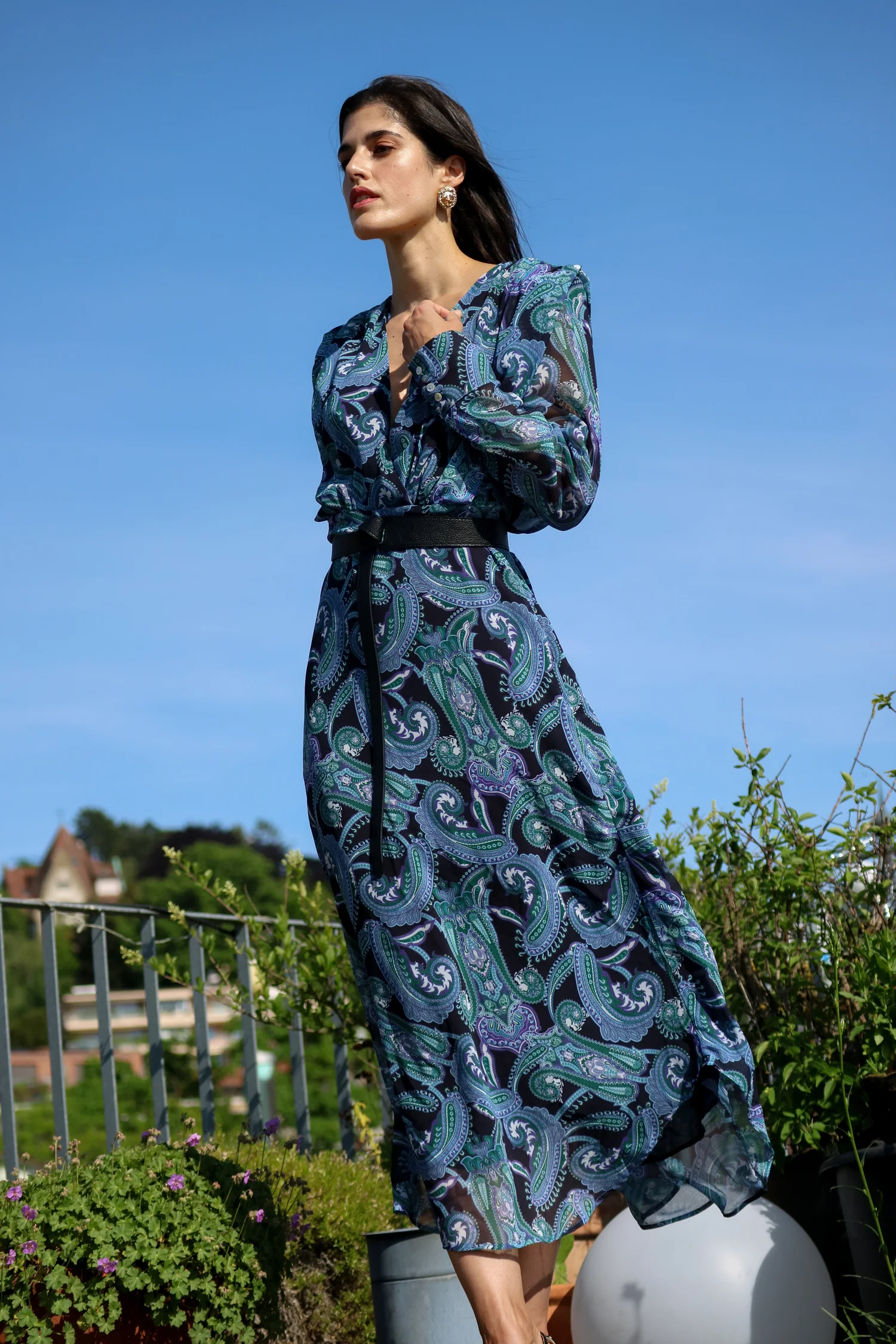 Blue Peony Dress