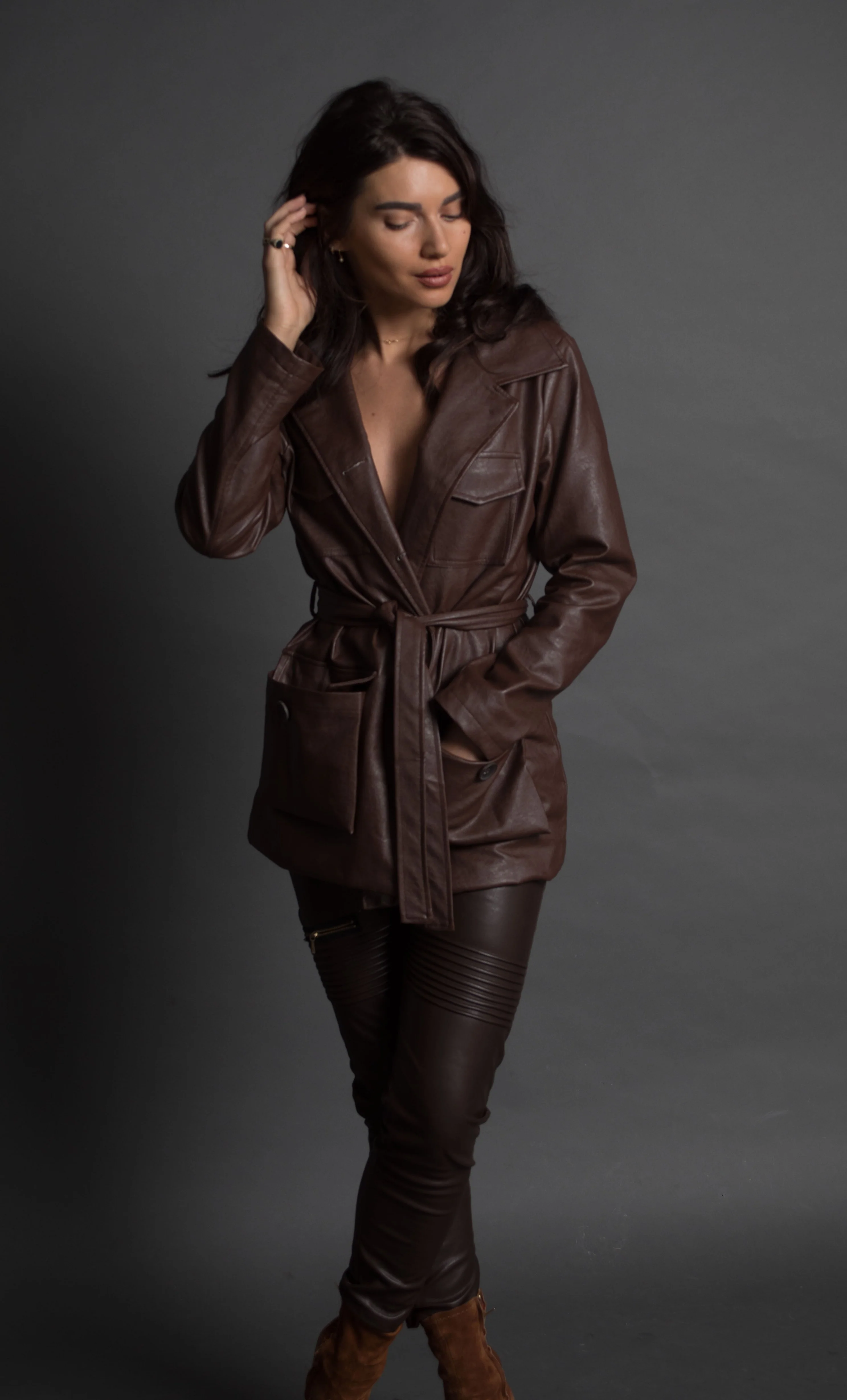 Bria - Brown Leather Jacket