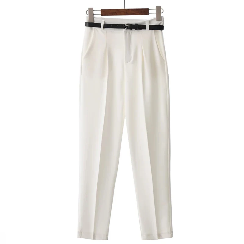 High waisted White Trousers