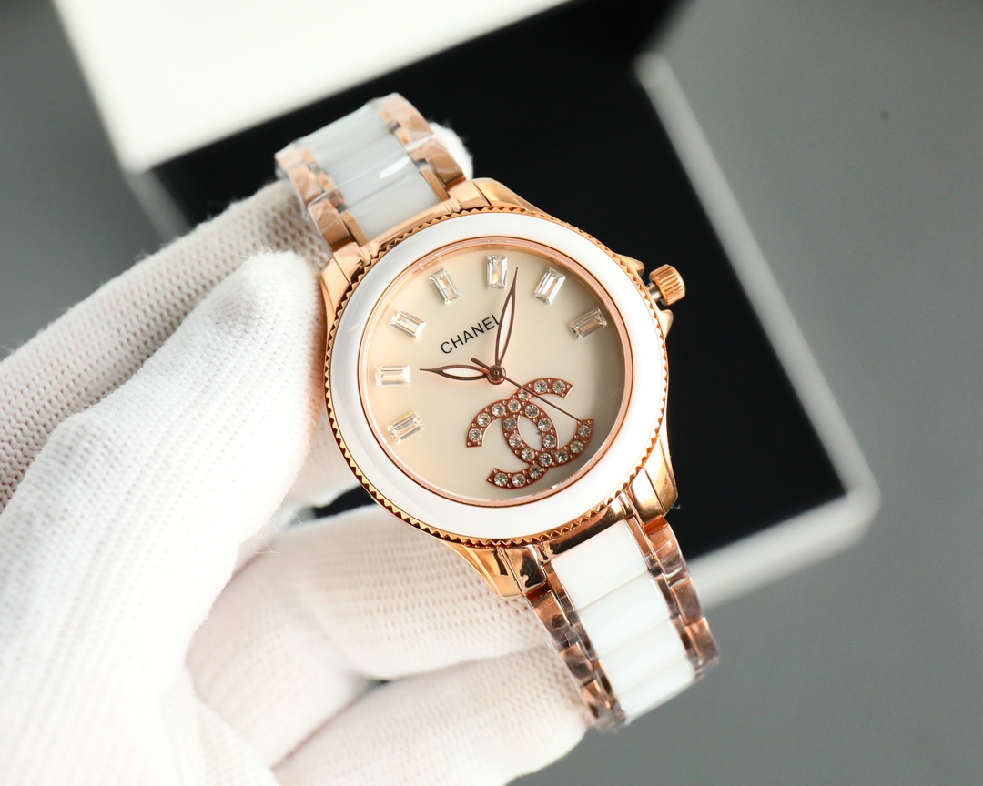 CHANEL🌸🌸🌸🌸 Crafted Jewellery Precision Ceramic Bracelet Diameter 35mm - Gold - Imitation-watches