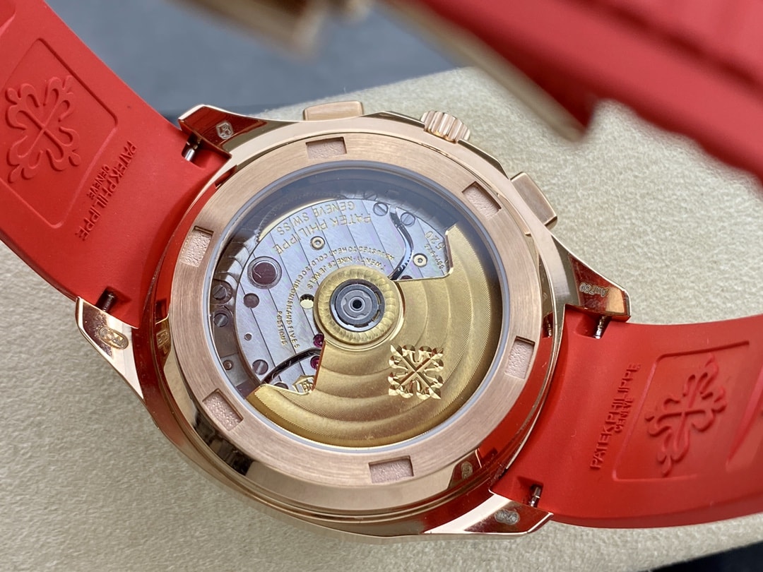 Fake Patek Philippe Replica Watch Aquanaut Luce Rainbow Chronograph Rose Gold Diamond/Gems Mother of Pearl Sapphire 7968/300R-001 - Imitation-watches