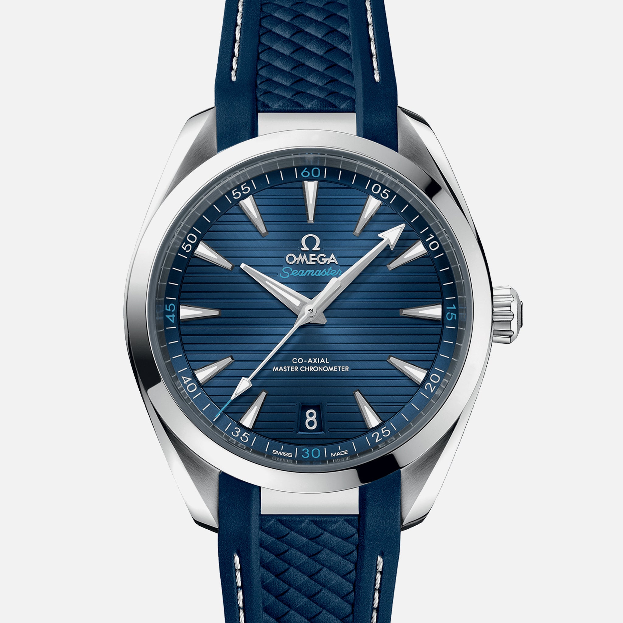 Seamaster Aqua Terra 150M Co-Axial Master Chronometer 41mm Blue Dial On Rubber Strap - Imitation-watches