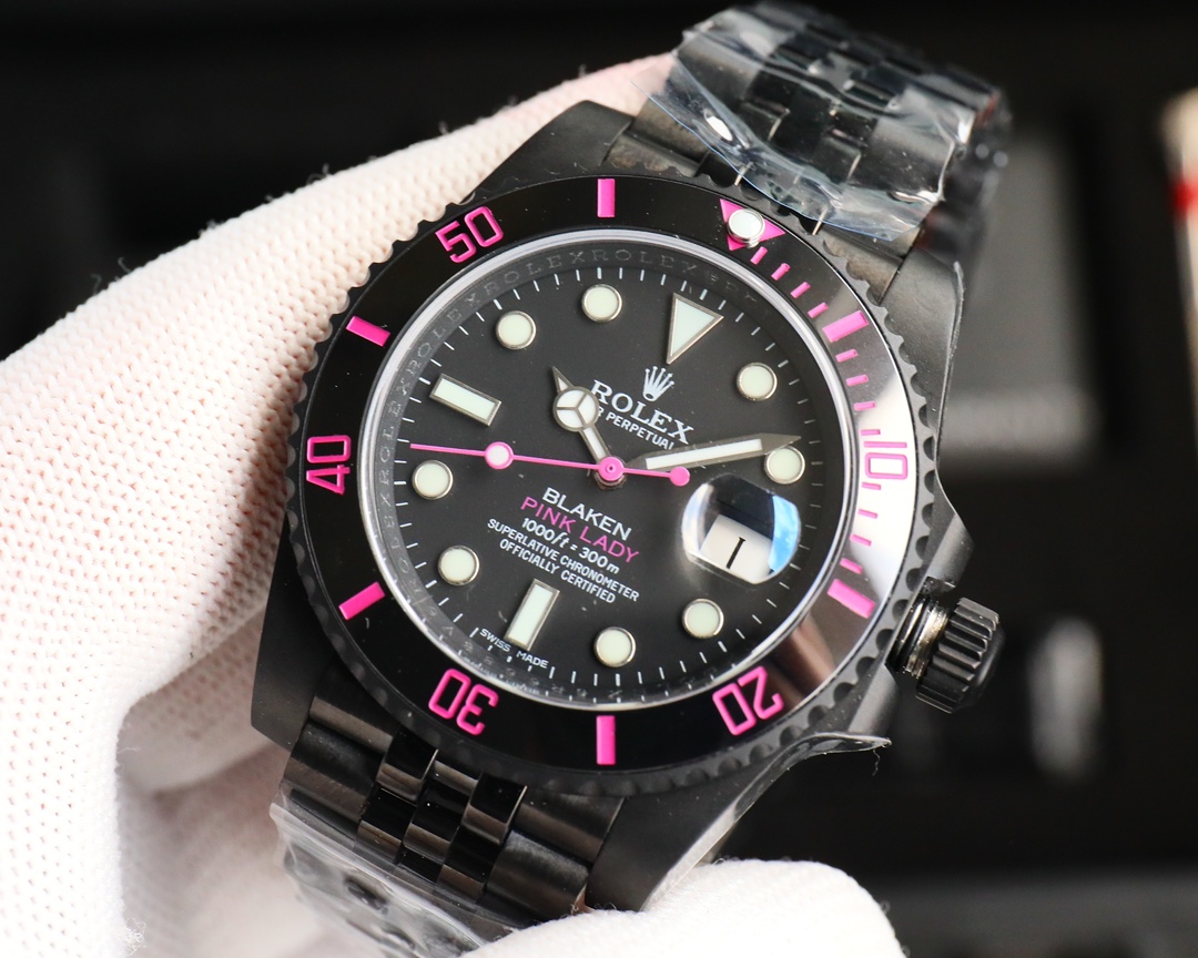 Rolex Dark Legend Submariner - DLC Black Finish - 40MM - Rose Red - Imitation-watches