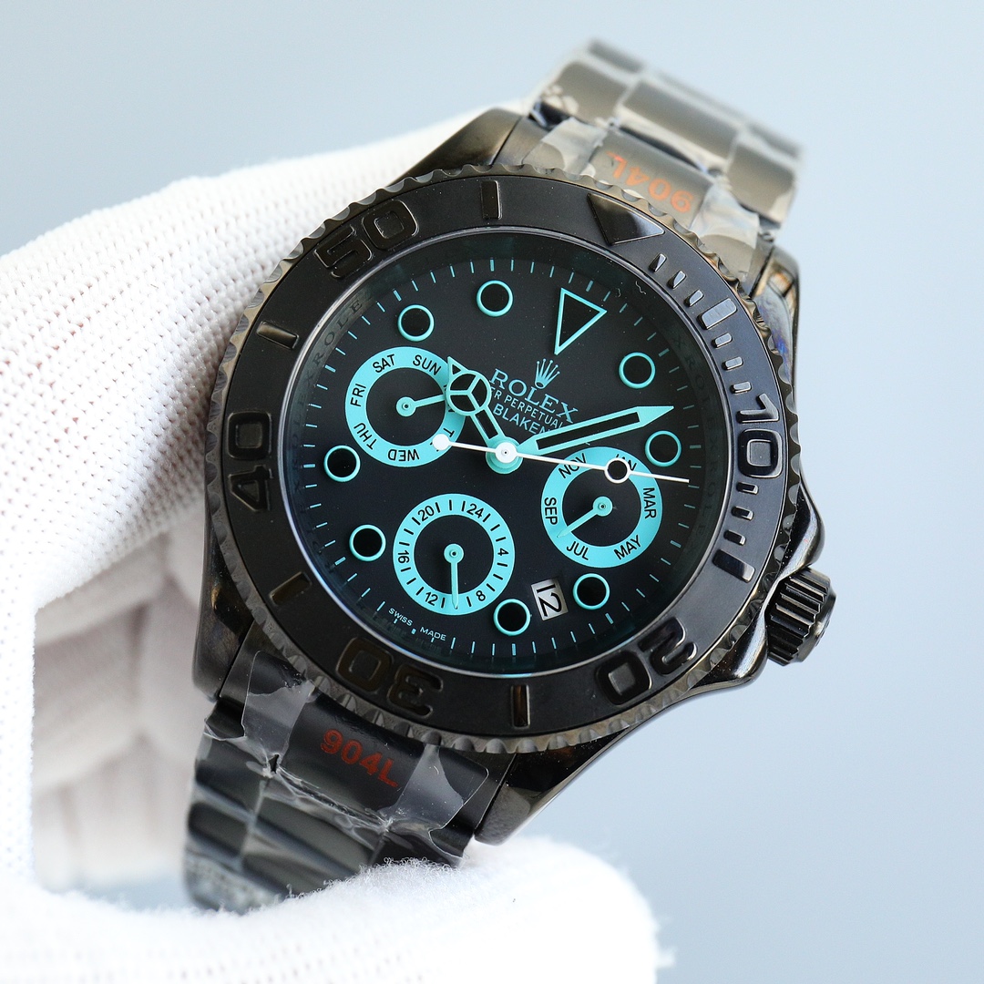 Rolex All Black Yacht Series - Versatile Limited Edition - Maximum Configuration - 40MM - Cyan - Imitation-watches