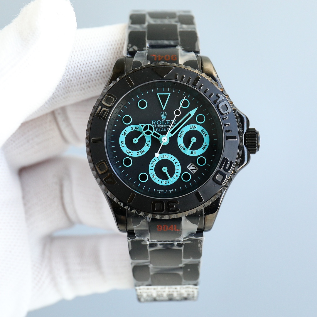 Rolex All Black Yacht Series - Versatile Limited Edition - Maximum Configuration - 40MM - Cyan - Imitation-watches
