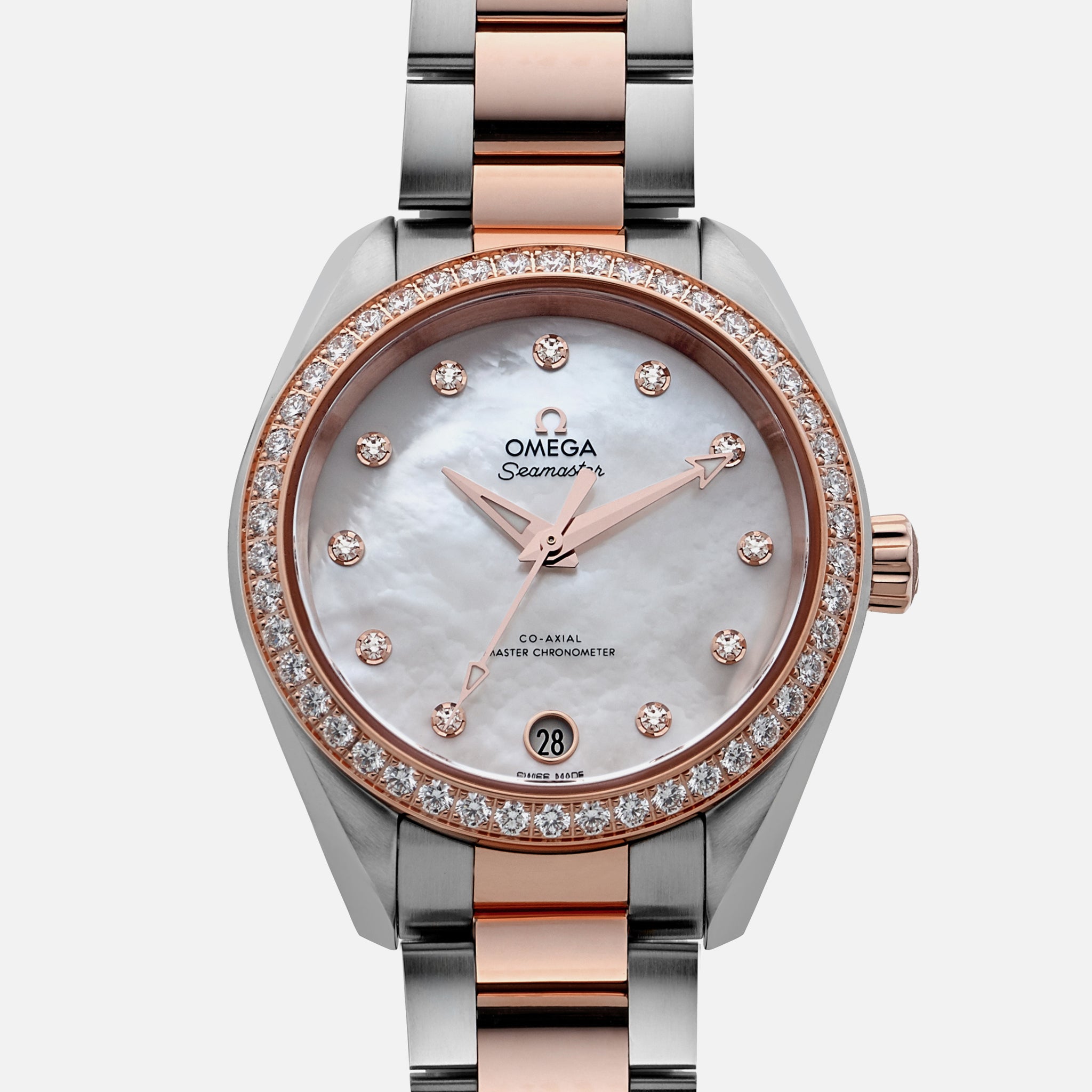 Seamaster Aqua Terra 150M Co-Axial Master Chronometer 34mm Two-Tone With Diamonds - Imitation-watches