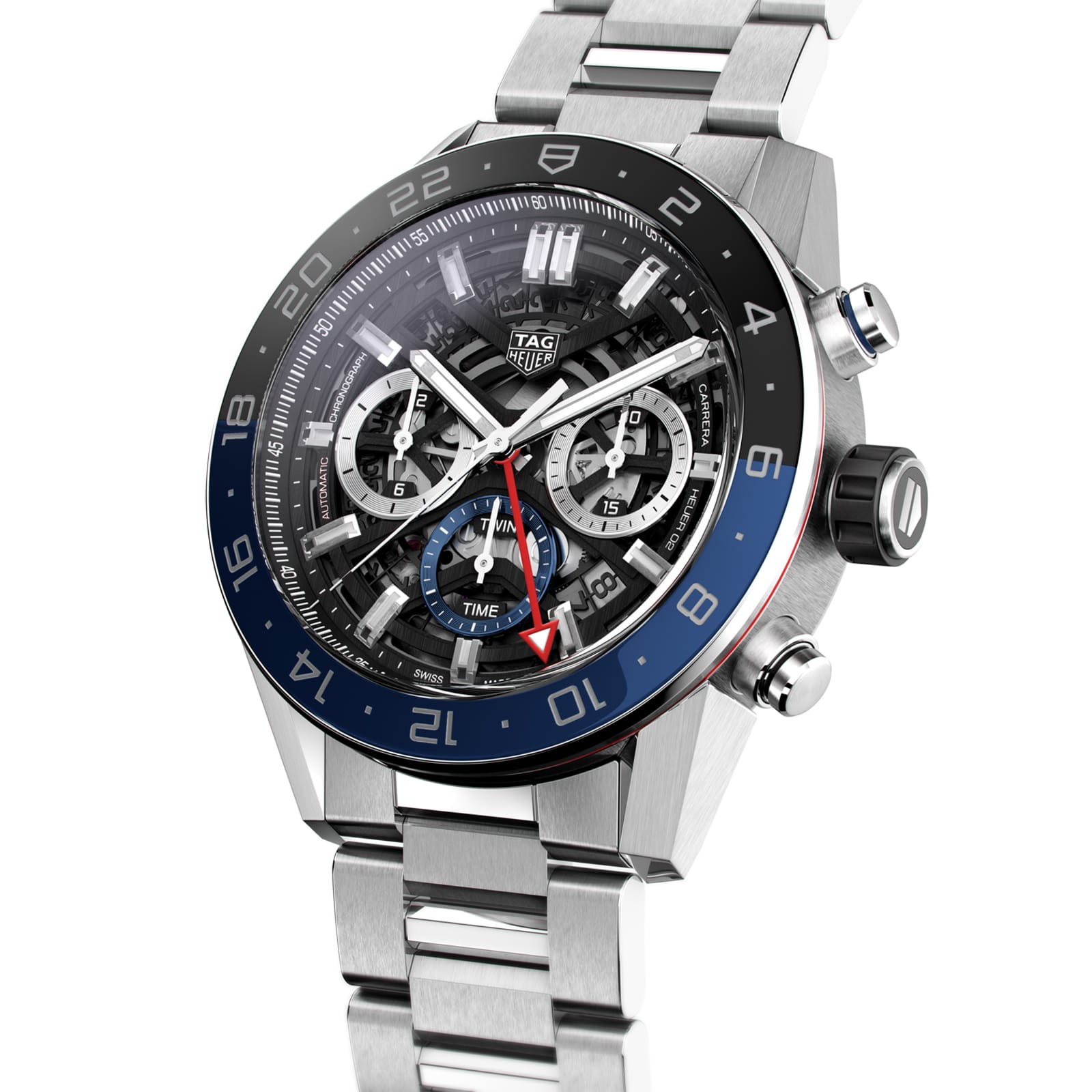 TAG Heuer Replica Watch Carrera Chronograph Twin-Time Automatic 45 mm Steel & Ceramic - Imitation-watches